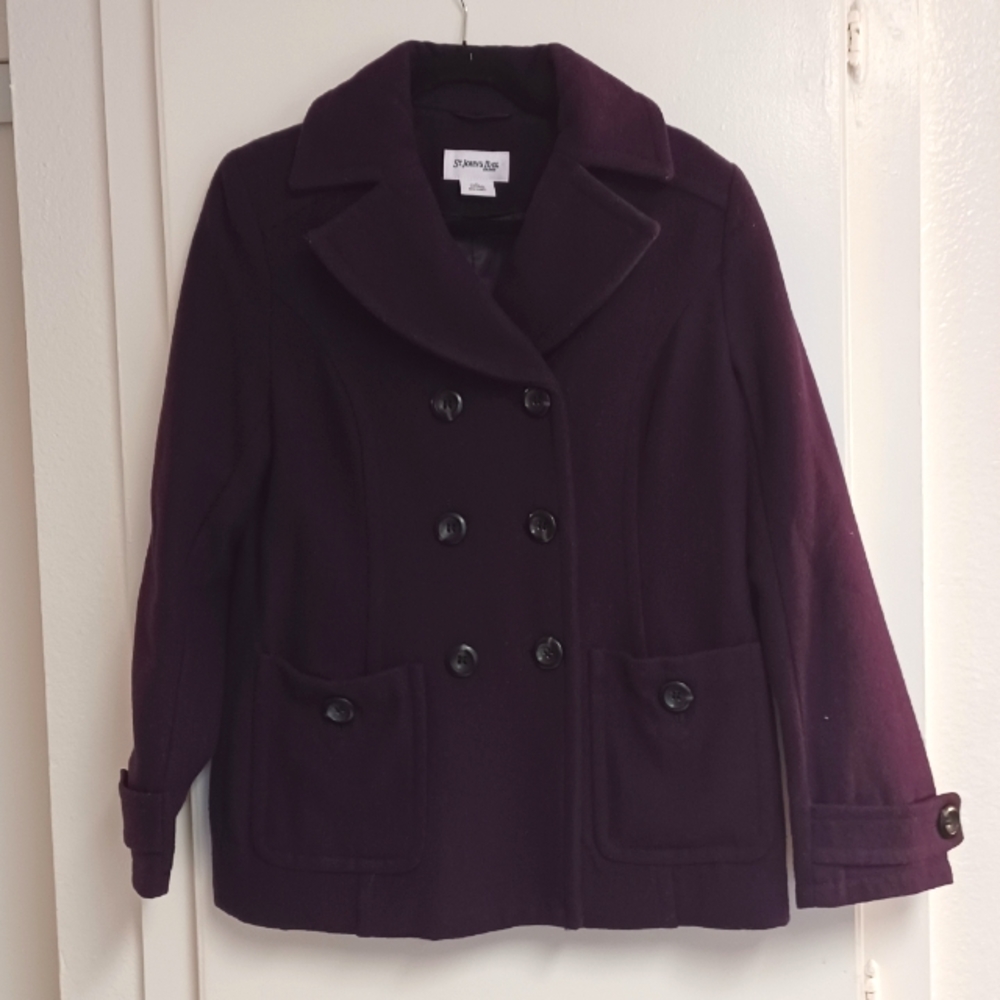 St. John's Bay Purple Peacoat size S